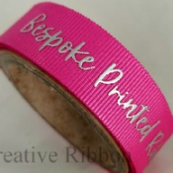 Personalised Grosgrain Ribbon - 15mm Raised Metallic Silver Print