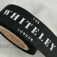 Personalised Grosgrain Ribbon - 25mm Raised White Print