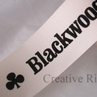 Personalised Satin Ribbon -38mm Flat Black Print