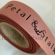 Personalised Grosgrain Ribbon - 25mm Flat Black Print