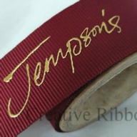 Personalised Grosgrain Ribbon - 25mm Raised Metallic Gold Print