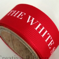 Personalised Grosgrain Ribbon - 25mm Flat Screen White Print