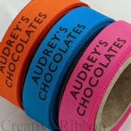 Personalised Grosgrain Ribbon - 15mm Flat Pantone Print