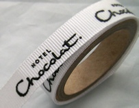 Personalised Grosgrain Ribbon - 10mm White with Raised Black print