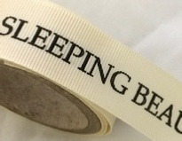 Personalised Grosgrain Ribbon - 15mm Cream ribbon with Black print