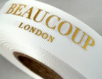 Personalised Grosgrain Ribbon - 25mm Bridal ribbon with Raised Gold print