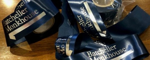 Personalised Satin Ribbon - 45mm Navy ribbon with Metallic Silver print