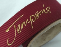 Personalised Grosgrain Ribbon - 25mm with Raised Gold Print
